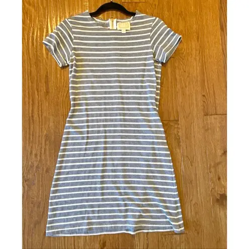 Sail To Sable grey and white striped crewneck shift nautical dress size xs