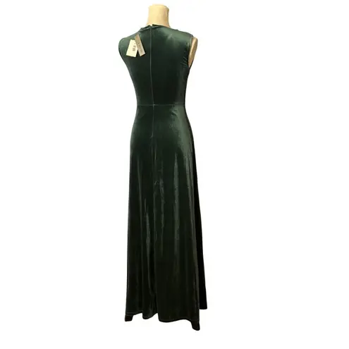 Nordstrom Love By Design Emerald Green Velvet Twist Front Maxi Dress Sleeveless Sz S