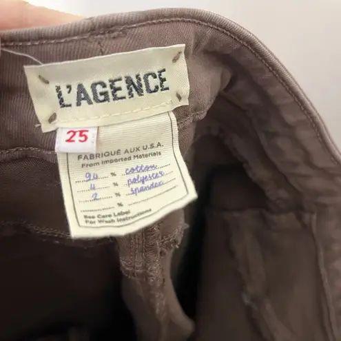 L'Agence Margot High Rise Skinny Jeans In Pine Bark Brown Cropped Womens Size 25