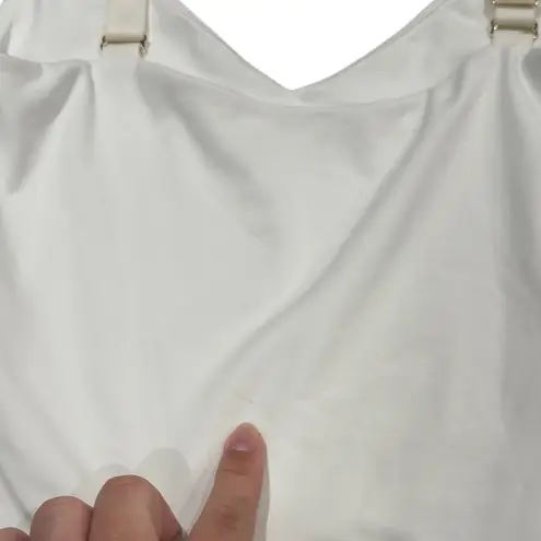 Babaton Contour Bodysuit White Sleeveless V-Neck Thong Adjustable Straps Small