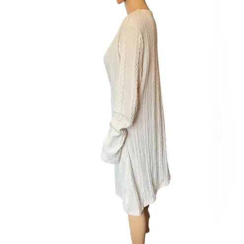 Plus Size Witchy Cable Knit Plaid Flannel Long Sleeve Sweater Cardigan Dress Green