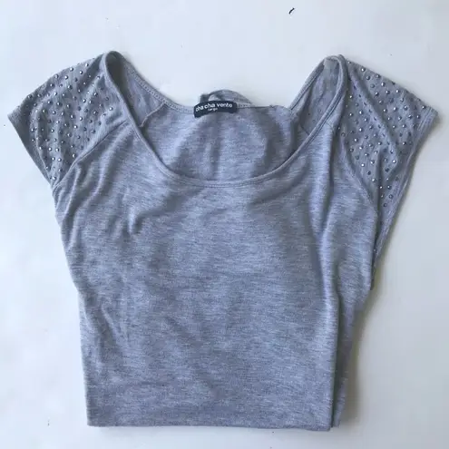 cha cha vente Silver Top Crystal Accents Retro 90s