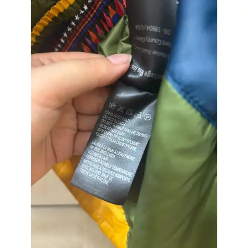 Farm Rio Cerrado Sky Reversible Puffer Jacket Black & White Rainbow Size S