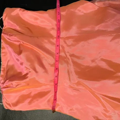 Morgan & Co Vintage Y2K Coral Prom Dress 5 Taffeta Strapless Iridescent Peach