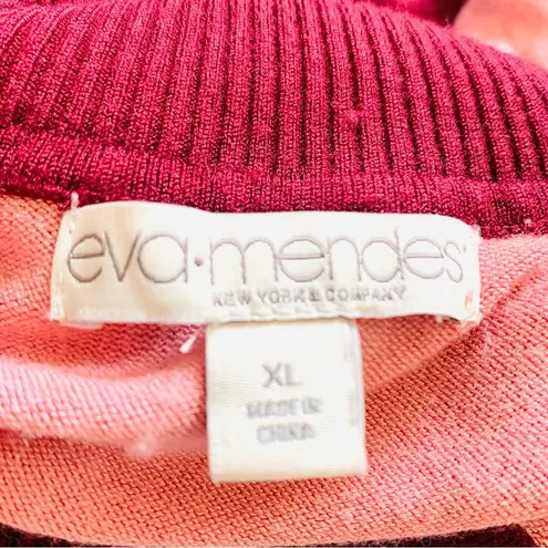 Eva Mendes NY&CO Burgundy, White & Periwinkle Sleeveless Striped Sweater Dress. Red Size XL