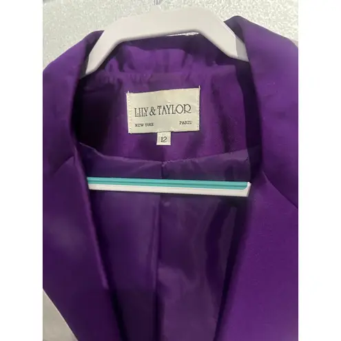 Vintage Lily & Taylor Wool/ Silk Blazer, Size 12, Purple