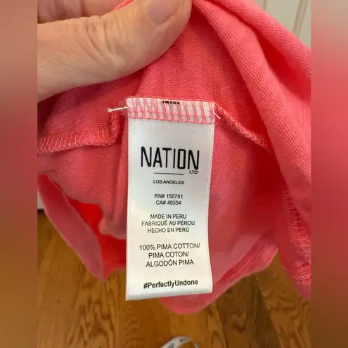 Nation Ltd Lorna Ruffle Tank in Party Pink Size Large Pima Cotton