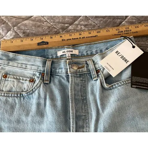 RE/DONE 70s Stove Pipe High-Rise size 26 Denim Jeans surf blue destroyed button