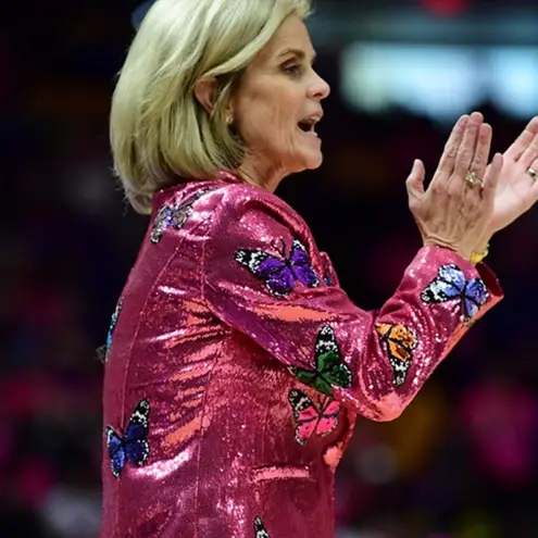 Queen of Sparkles Butterfly Pink Sequin Blazer Size XS