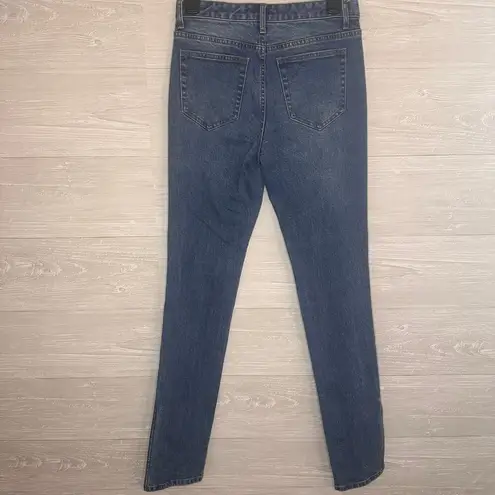 Something Navy Tall Long High Rise Stretch Slit Hem Skinny Jeans Size 2