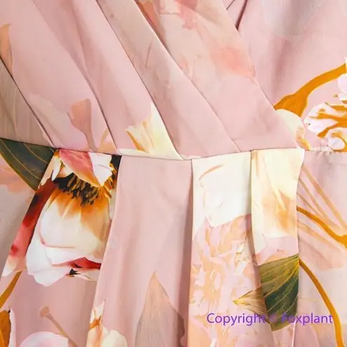 City Chic New! Plus Pleated Floral-Print Dress english rose, size 22