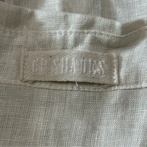 CP Shades Women’s Size XS Tan Beige Linen Button Down Collared Shirt Dress