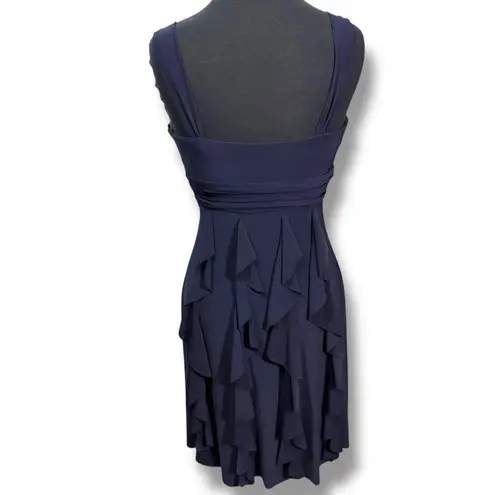 Betsy and Adam Vintage Navy Ruffle Dress