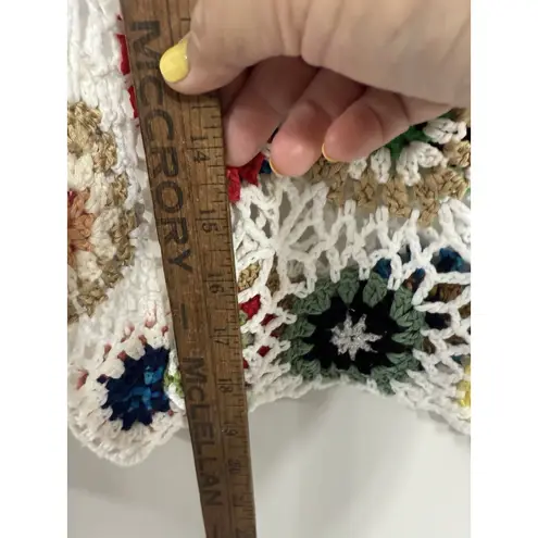 Crochet Multicolor Cropped Tank Top Boho Festival 3XL Granny Square Size undefined