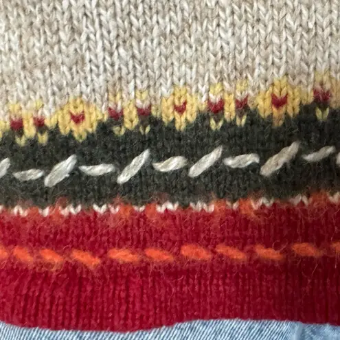 Vintage Wool Blend Sweater Beige Knit Cozy Classic Style fall large Tan