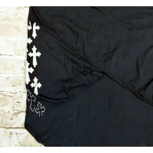 291 Venice Womens Black Restless Hearts Cross back Tank Crosses Size 2 Goth Rock