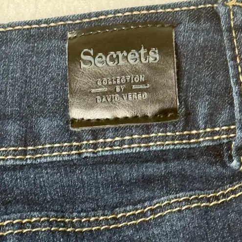 Secrets By David Vered Women Dark Blue Denim Raw Hem Jeans Size 12 Academia Y2K