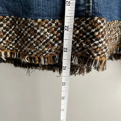 Coldwater Creek Y2K Feel Jean Jacket with Tweed Trim Size 18