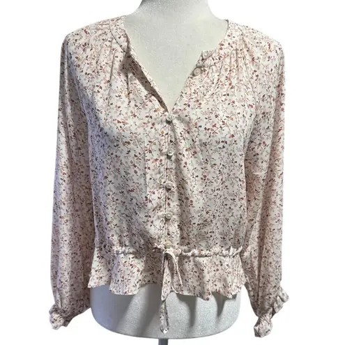 Outerknown “Poet” Blouse in Salt Mariquita (Floral + Ladybug Print) – Size Small