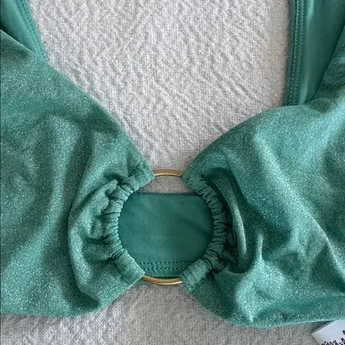 Vitamin A Skylar TOP & Lolita BOTTOM BIKINI SET Aqua Metallic, Size Small, $235