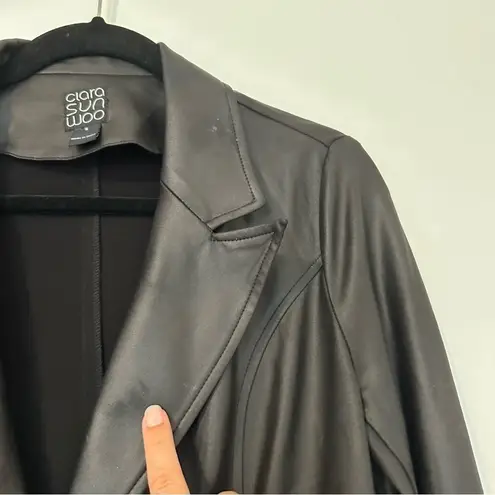 Clara Sun Woo Vegan Leather Blazer Black