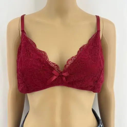 SheIn  (2XL) Red Floral Lace Wireless Fashion Bralette