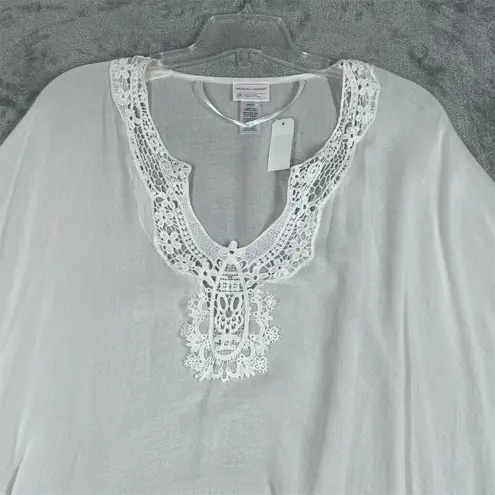 Melrose & Market Poncho Womens One Size White Kimono Blouse Fairycore Boho Chic