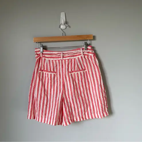 Boden 100% Linen striped Pink and White Women's Shorts Size 6