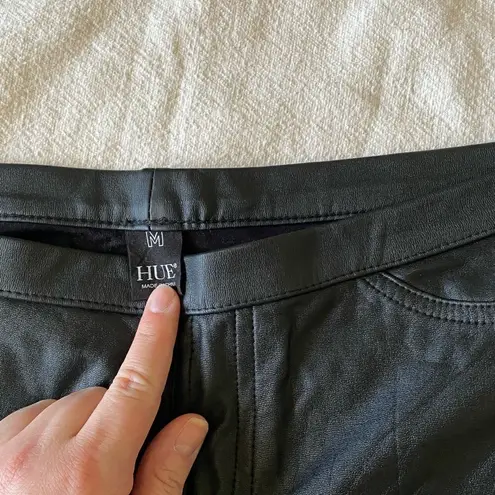 Hue faux leather leggings black size medium