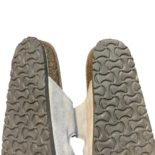 Naot Sandals Women Size 9 Womens 7 EU 40 Gray Suede Santa Barbara Two Strap Cork