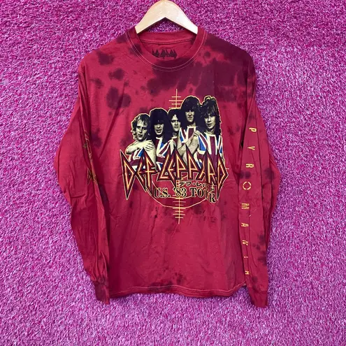 Def Leppard Pyromania 83 US Tour Tie Dye Long Sleeve T-Shirt Medium