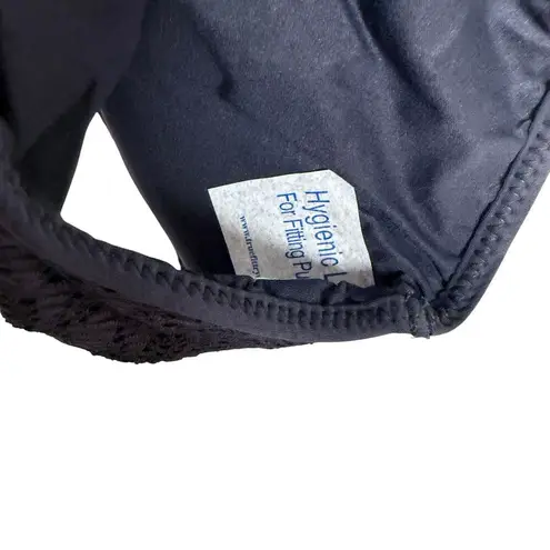 BECCA by Rebecca virtue Becca Color Play High Neck Crochet Navy Blue One Piece Swimsuit Size Small