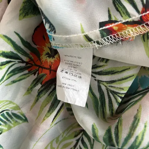 Faith and joy Woman's Large Sleeveless Blouse Floral Tropical Chiffon