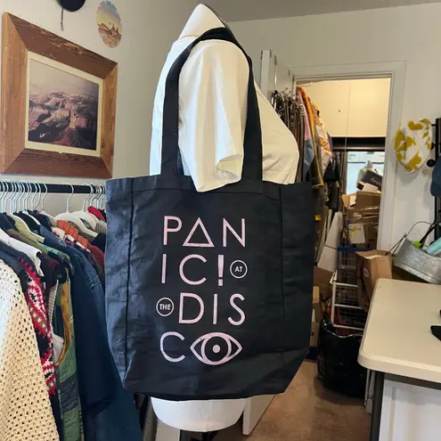 Panic At The Disco 2016 Concert Black Cotton Canvas Graphic Tote Bag