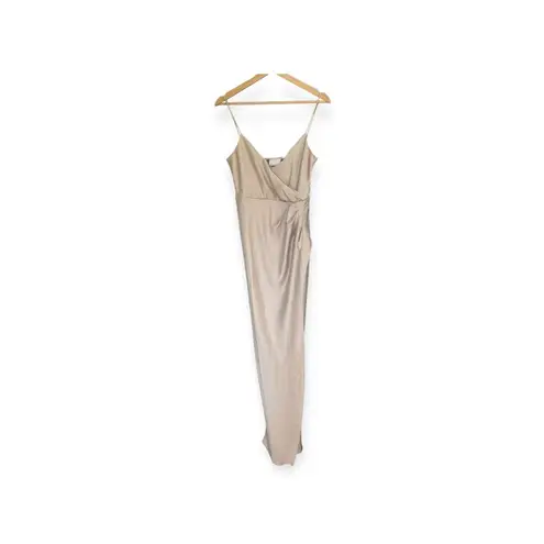 BHLDN Freya Satin Charmeuse Bridesmaid Dress in Champagne Sz 2 NWT Anthropologie
