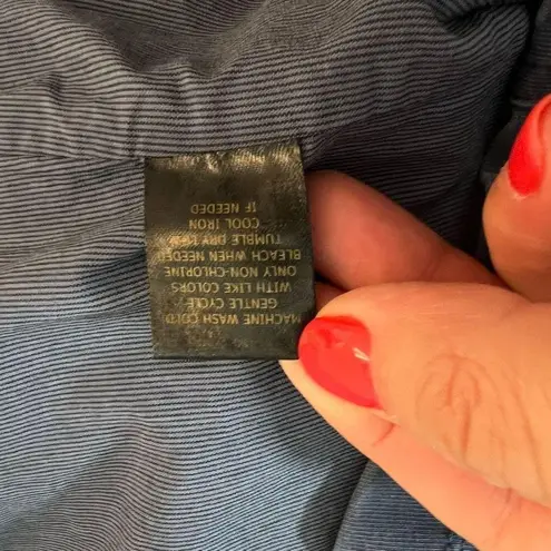 Peyton Jensen Evereve Blue Full Zip Lined Cotton Blend Moto Jacket Size Small