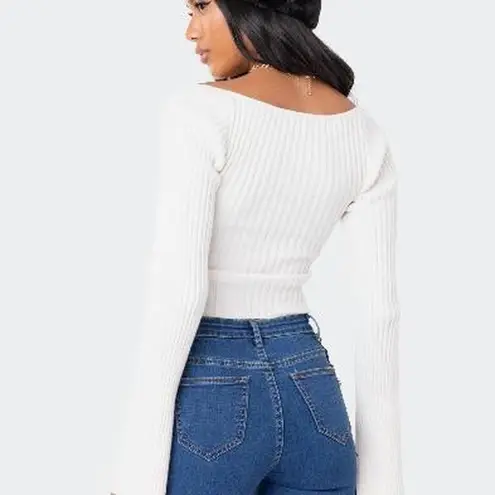 Edikted Robbie Sweetheart Knitted Top small nwt