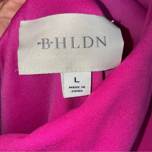 BHLDN Emilia One-Shoulder Stretch Crepe Mini Dress Size Large in Fuchsia NEW