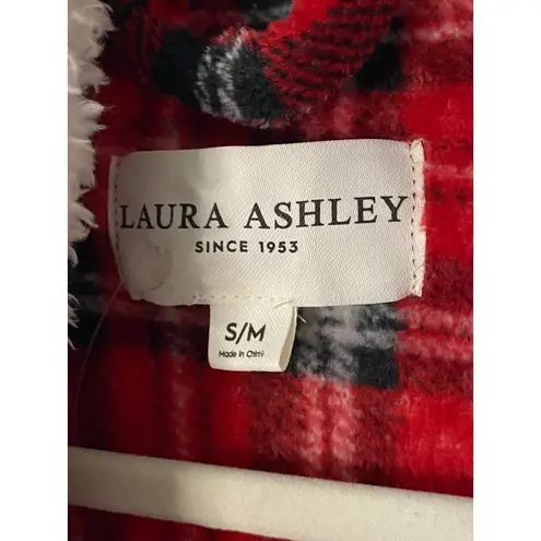 Laura Ashley New Plaid Christmas winter Bath robe Sz S/M - missing belt