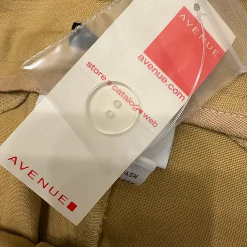 Avenue Stretch Khaki Midi Skirt 16 NWT Neutral Capsule Wardrobe Minimalist Chic