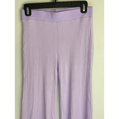 Jonathan Simkhai Celia Ribbed Knit Wide Leg Pants in Lavender SMALL NWT