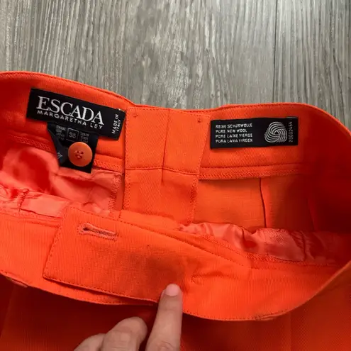 VINTAGE • Escada • High Waisted Shorts • Made in Italy • 100% Wool • Orange • 36