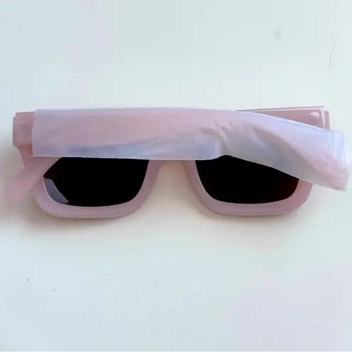 NWT Bencaley Powder Pink Square Sunglasses – 100% UV Protection