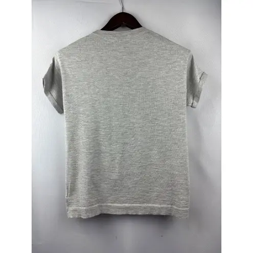 Brunello Cucinelli Women’s Small Light Heather Grey Sparkly Cashmere Shirt