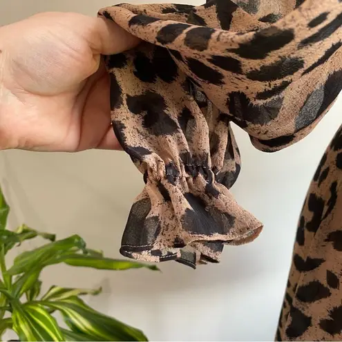 Whistles Flounce Dress Brushed Cheetah Flippy Dress Career Wear Brown Size 10