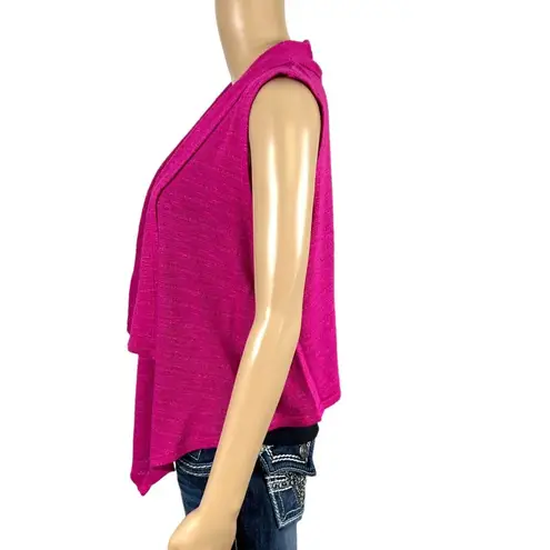 Self Esteem Womens Cardigan Sweater Sleeveless Open Front Knit Large Pink