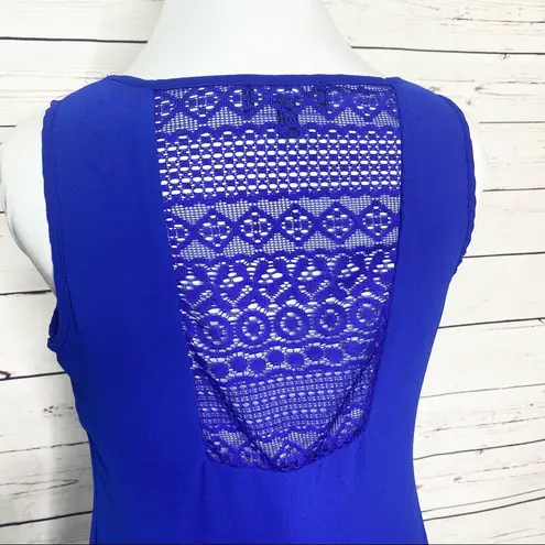 My Michelle  Blue Boho Lace Back Dress Size Small