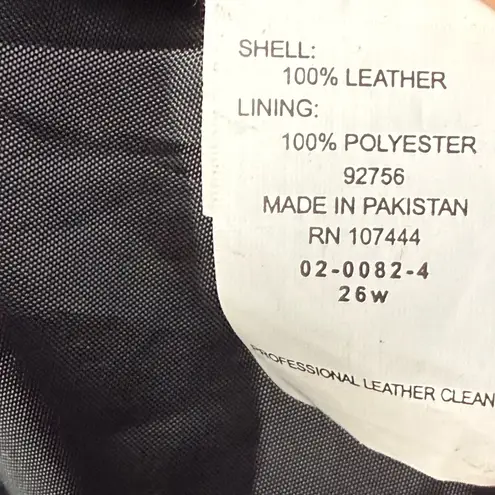 Jessica London Vintage Y2K Classic Leather Jacket in Black Size 26W