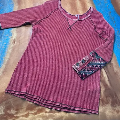 Soft Surroundings Soft Surrounding Tao Geometric Button Cuff Thermal long Sleeve Top small