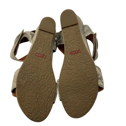 Taos Carousel 2 Floral Print Wedge Sandals Comfort Adjustable Straps Size 9